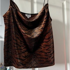 Velvet tiger stripe crop top